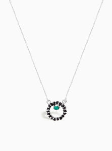 Iris Necklace Black Silver